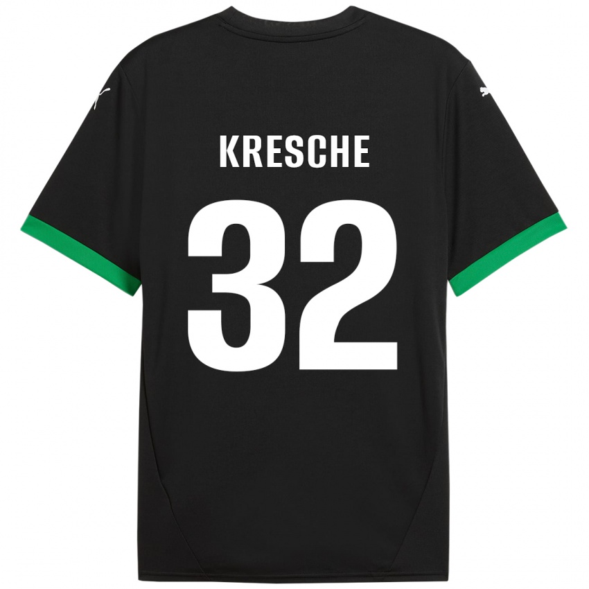 Mujer Camiseta Isabella Kresche #32 Negro Verde Oscuro 1ª Equipación 2024/25 La Camisa Chile