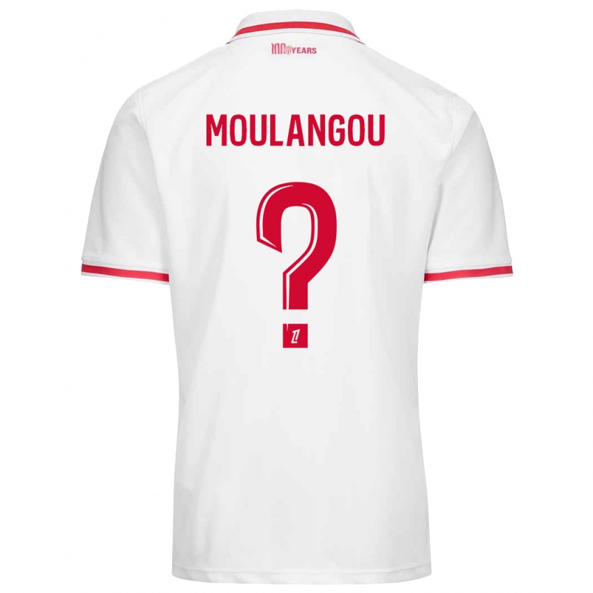 Mujer Camiseta Kenan Moulangou #0 Blanco Rojo 1ª Equipación 2024/25 La Camisa Chile