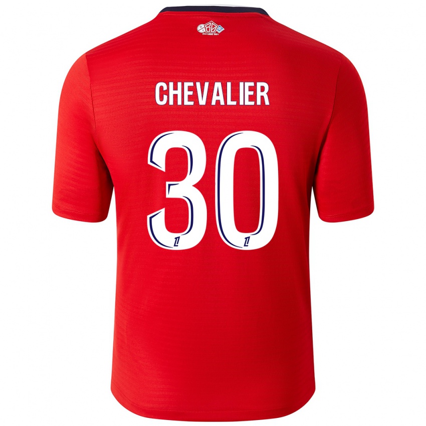 Mujer Camiseta Lucas Chevalier #30 Rojo Blanco 1ª Equipación 2024/25 La Camisa Chile