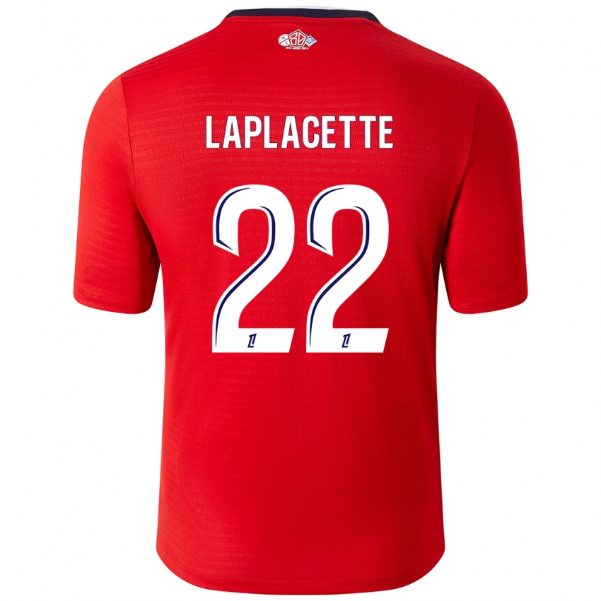 Mujer Camiseta Tess Laplacette #22 Rojo Blanco 1ª Equipación 2024/25 La Camisa Chile