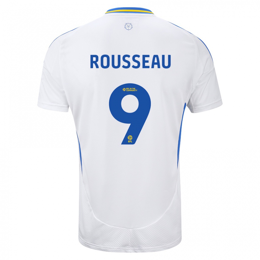 Mujer Camiseta Jess Rousseau #9 Blanco Azul 1ª Equipación 2024/25 La Camisa Chile