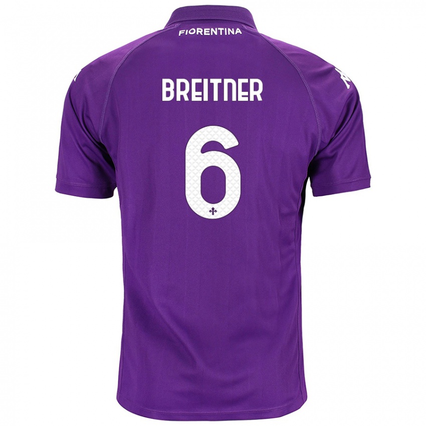 Mujer Camiseta Stephanie Breitner #6 Morado 1ª Equipación 2024/25 La Camisa Chile