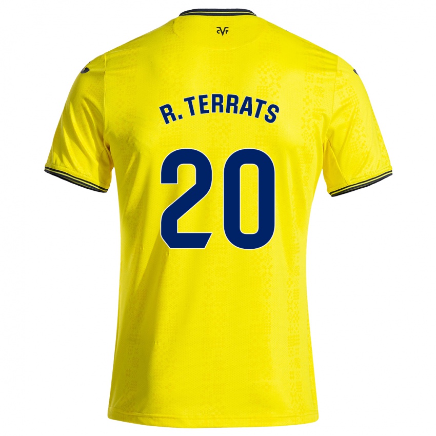 Mujer Camiseta Ramón Terrats #20 Amarillo Negro 1ª Equipación 2024/25 La Camisa Chile