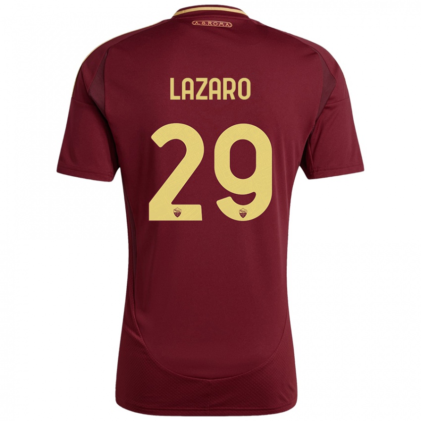 Mujer Camiseta Paloma Lazaro #29 Rojo Marrón Dorado 1ª Equipación 2024/25 La Camisa Chile