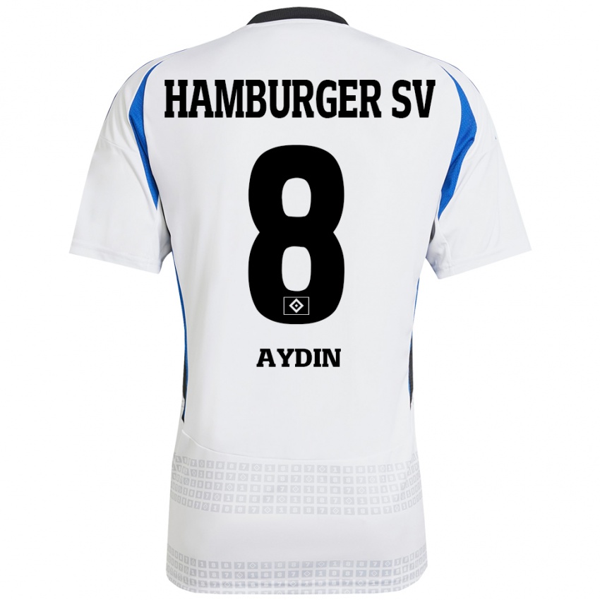 Mujer Camiseta Songül Aydin #8 Blanco Azul 1ª Equipación 2024/25 La Camisa Chile