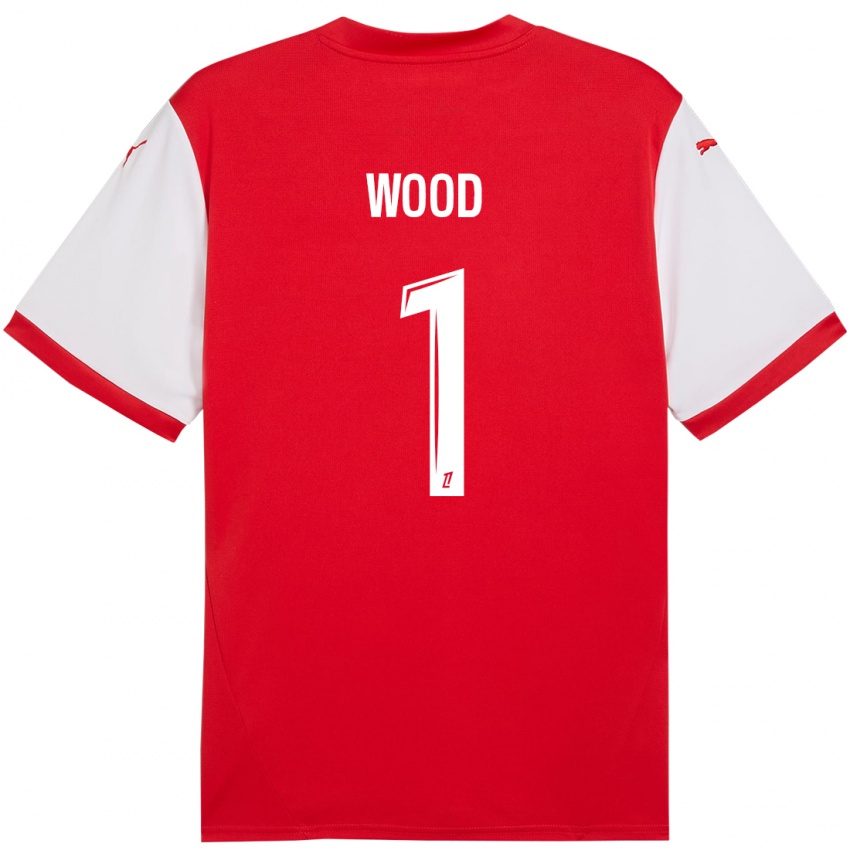 Mujer Camiseta Mackenzie Wood #1 Rojo Blanco 1ª Equipación 2024/25 La Camisa Chile