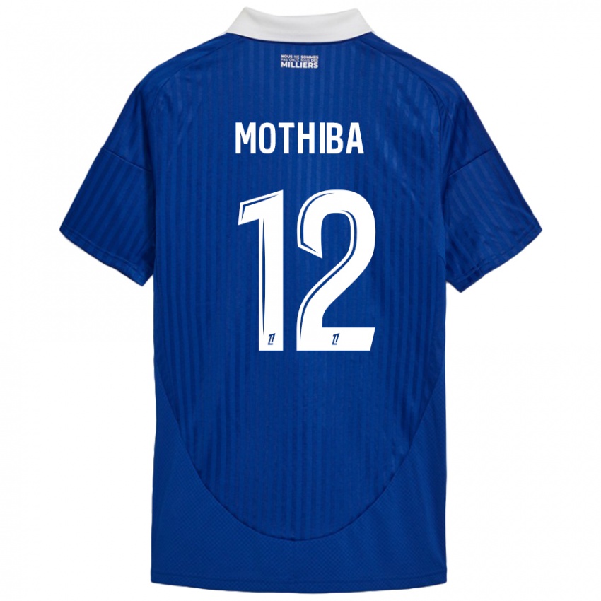 Mujer Camiseta Lebo Mothiba #12 Azul Blanco 1ª Equipación 2024/25 La Camisa Chile