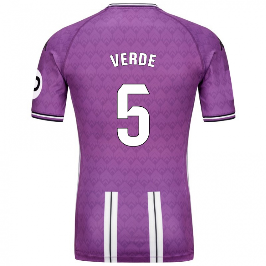 Mujer Camiseta Adrián Verde #5 Púrpura Blanco 1ª Equipación 2024/25 La Camisa Chile