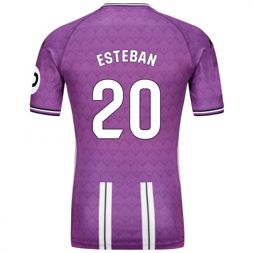 Mujer Camiseta Sergio Esteban #20 Púrpura Blanco 1ª Equipación 2024/25 La Camisa Chile