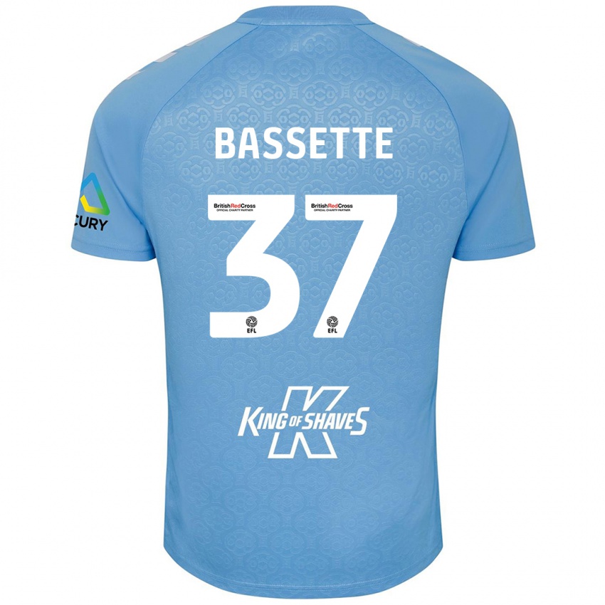 Mujer Camiseta Norman Bassette #37 Azul Blanco 1ª Equipación 2024/25 La Camisa Chile