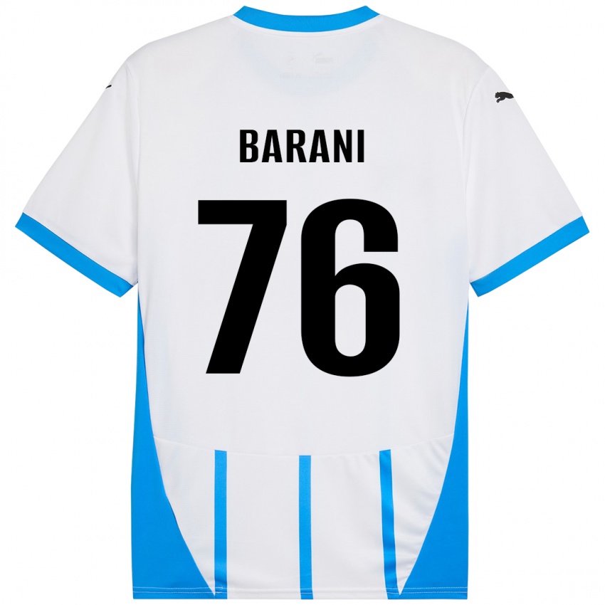 Mujer Camiseta Luca Barani #76 Blanco Azul 2ª Equipación 2024/25 La Camisa Chile