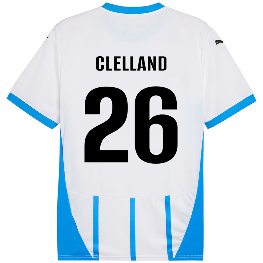 Mujer Camiseta Lana Clelland #26 Blanco Azul 2ª Equipación 2024/25 La Camisa Chile