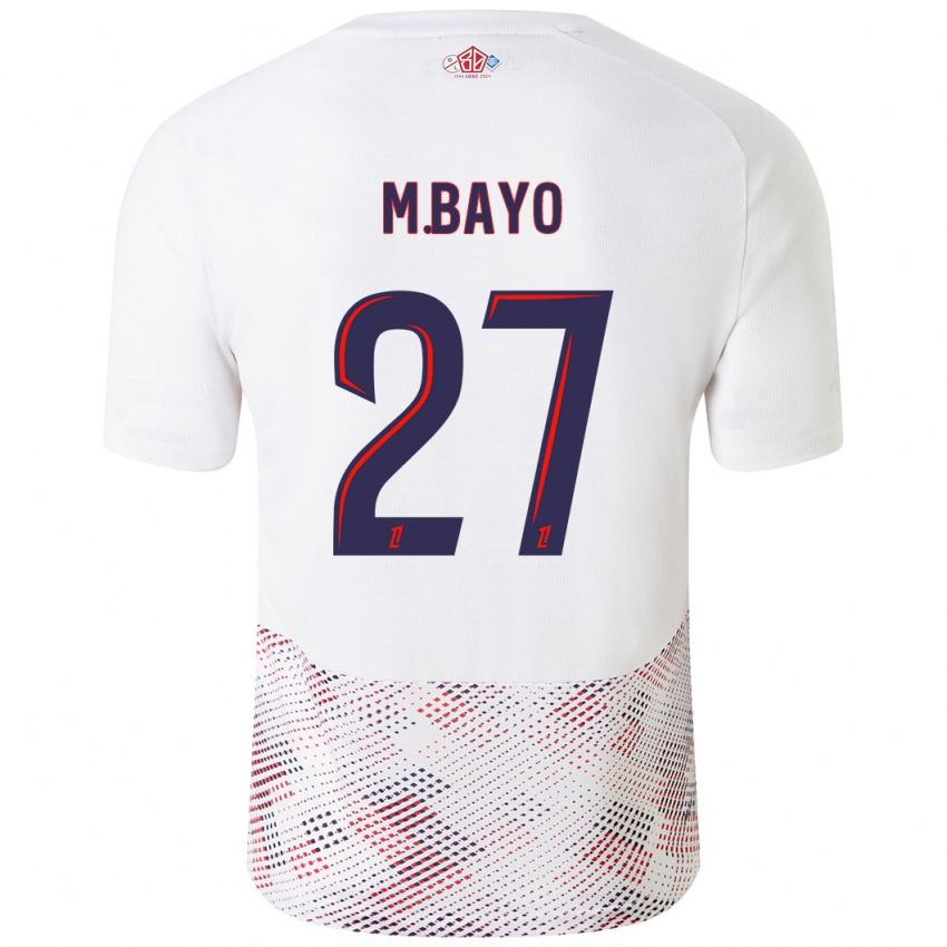 Mujer Camiseta Mohamed Bayo #27 Blanco Azul Real 2ª Equipación 2024/25 La Camisa Chile