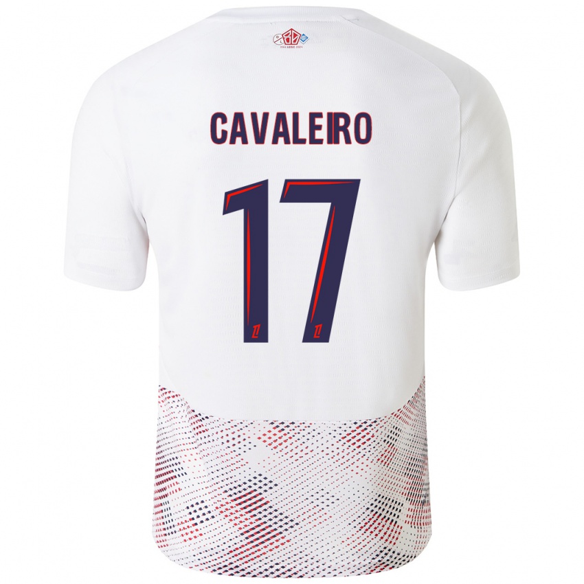 Mujer Camiseta Ivan Cavaleiro #17 Blanco Azul Real 2ª Equipación 2024/25 La Camisa Chile