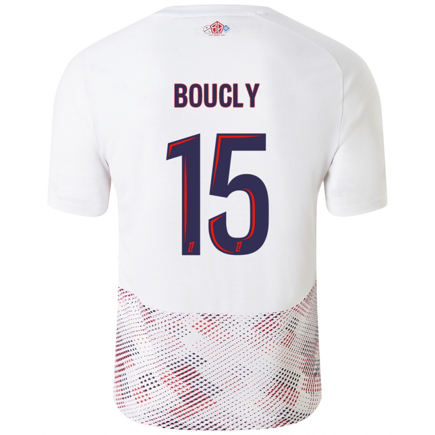 Mujer Camiseta Maite Boucly #15 Blanco Azul Real 2ª Equipación 2024/25 La Camisa Chile