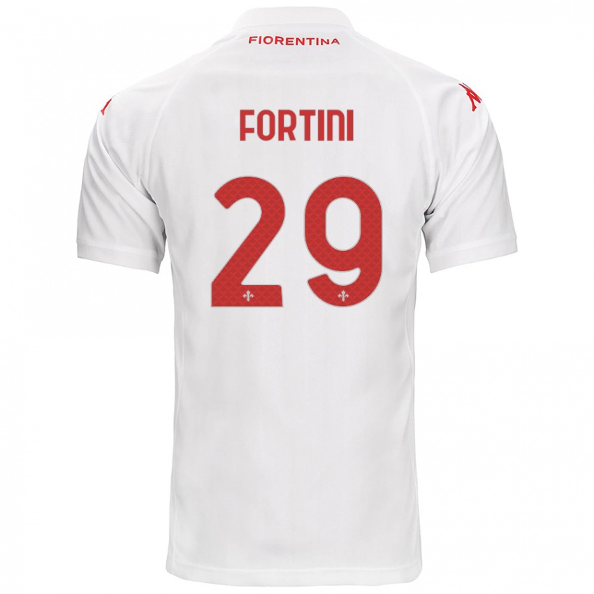 Mujer Camiseta Niccolò Fortini #29 Blanco 2ª Equipación 2024/25 La Camisa Chile