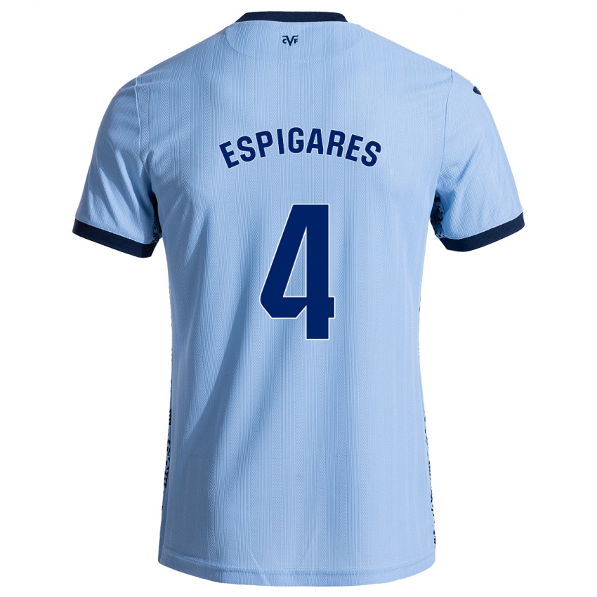 Mujer Camiseta Antonio Espigares #4 Azul Cielo 2ª Equipación 2024/25 La Camisa Chile