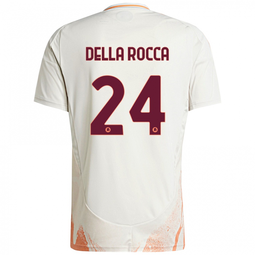 Mujer Camiseta Mattia Della Rocca #24 Crema Blanco Naranja 2ª Equipación 2024/25 La Camisa Chile