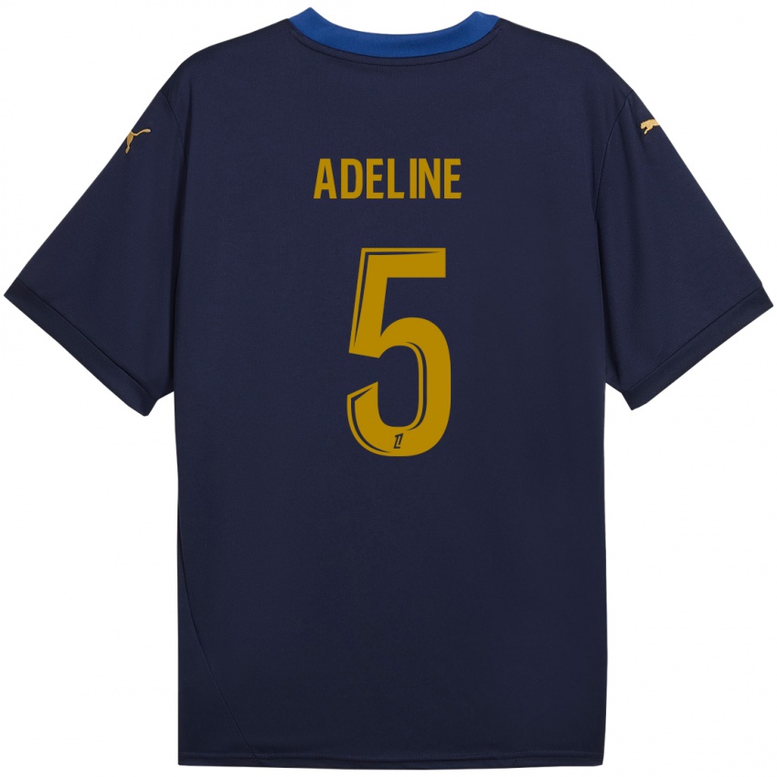 Mujer Camiseta Martin Adeline #5 Azul Marino Dorado 2ª Equipación 2024/25 La Camisa Chile