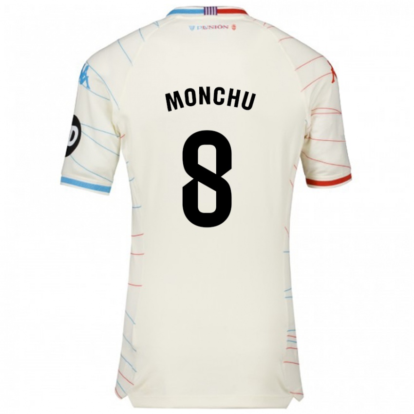 Mujer Camiseta Monchu #8 Blanco Rojo Azul 2ª Equipación 2024/25 La Camisa Chile