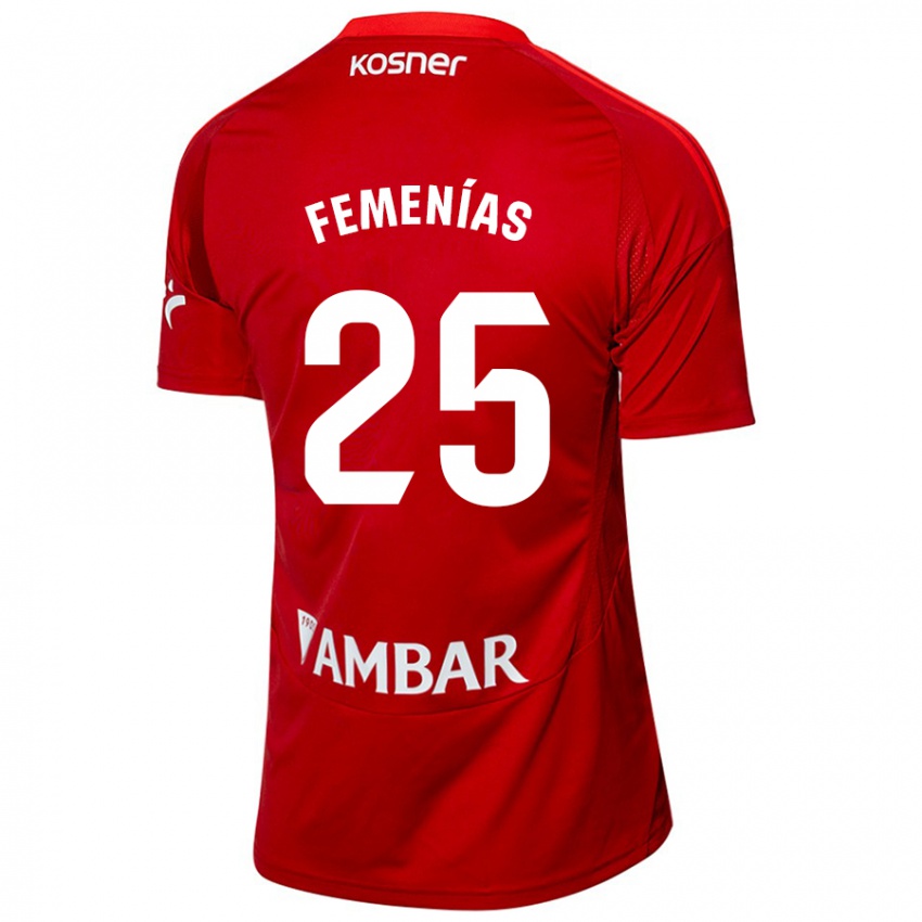 Mujer Camiseta Joan Femenías #25 Blanco Azul 2ª Equipación 2024/25 La Camisa Chile