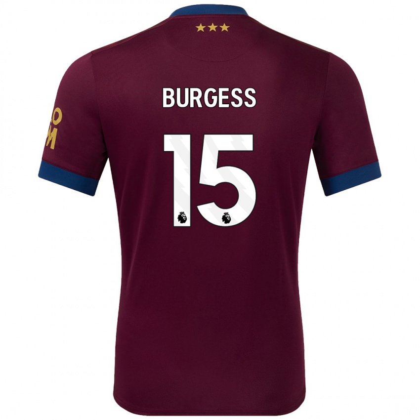 Mujer Camiseta Cameron Burgess #15 Marrón 2ª Equipación 2024/25 La Camisa Chile