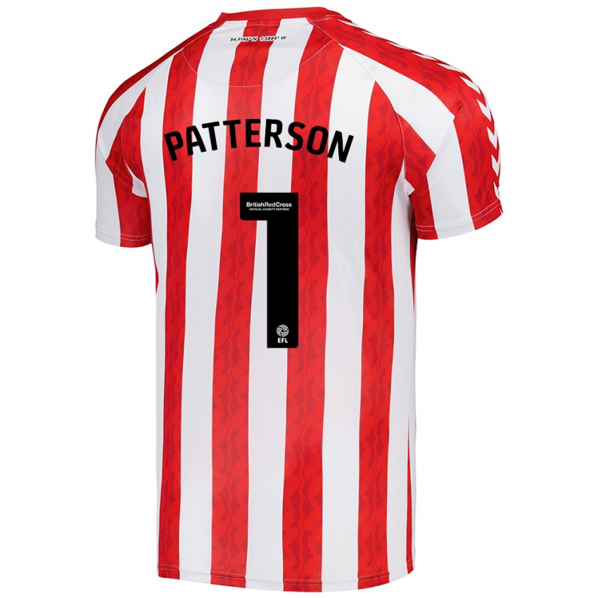 Niño Camiseta Anthony Patterson #1 Rojo Blanco 1ª Equipación 2024/25 La Camisa Chile