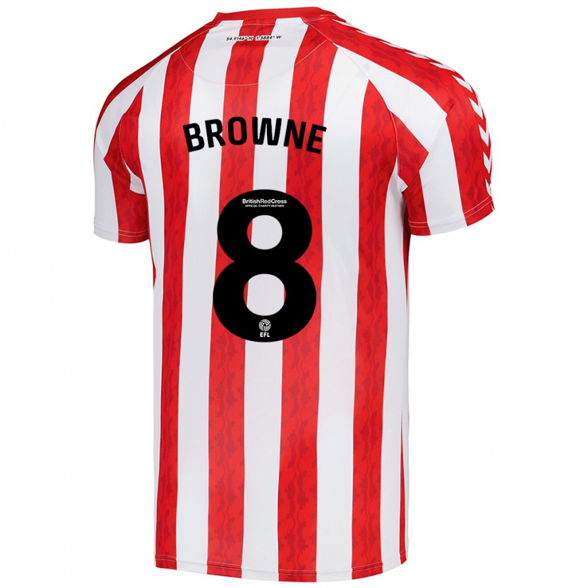 Niño Camiseta Alan Browne #8 Rojo Blanco 1ª Equipación 2024/25 La Camisa Chile