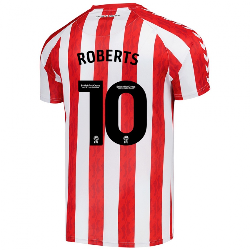 Niño Camiseta Patrick Roberts #10 Rojo Blanco 1ª Equipación 2024/25 La Camisa Chile