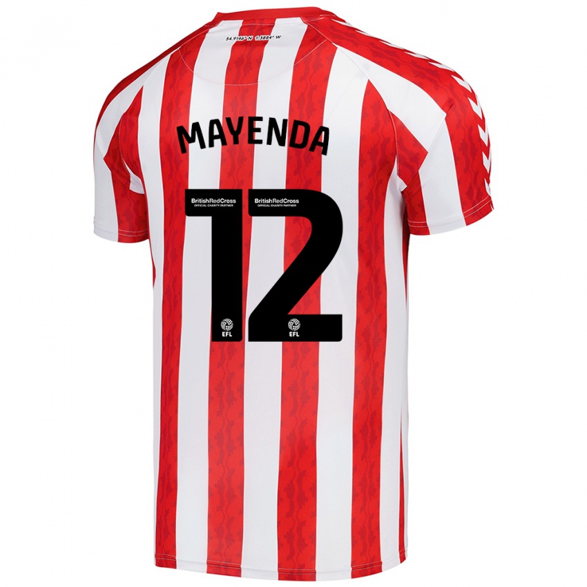 Niño Camiseta Eliezer Mayenda #12 Rojo Blanco 1ª Equipación 2024/25 La Camisa Chile