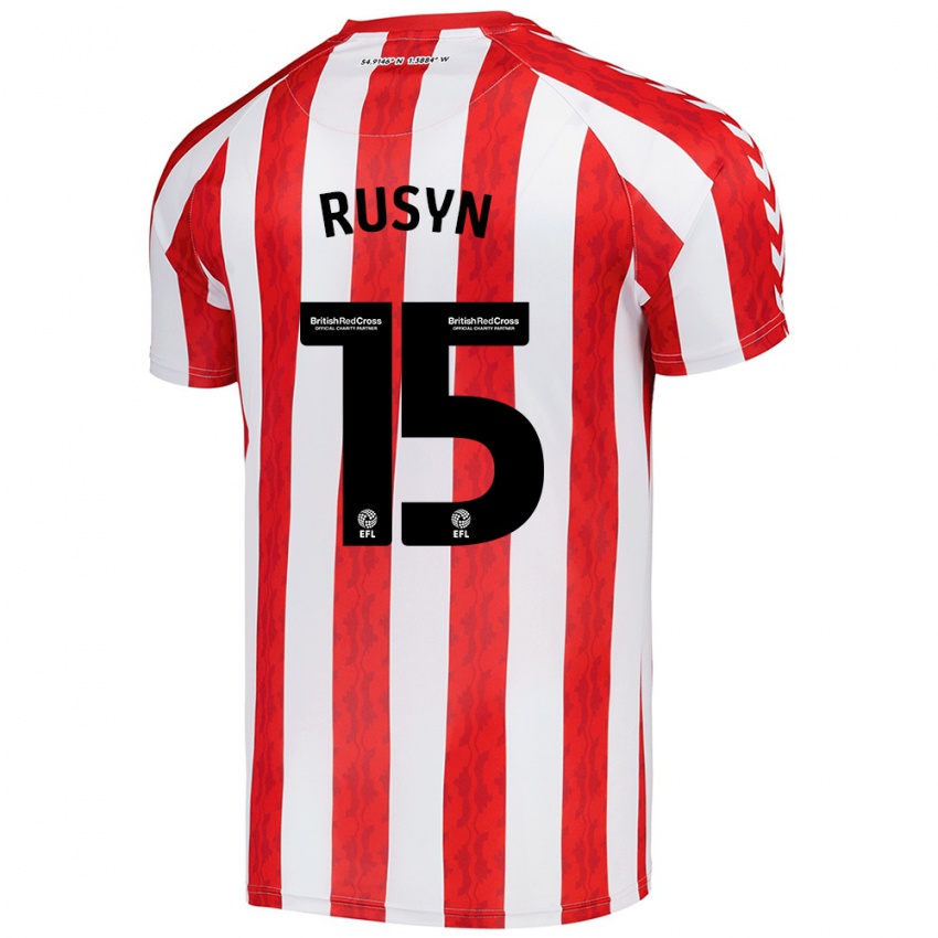 Niño Camiseta Nazariy Rusyn #15 Rojo Blanco 1ª Equipación 2024/25 La Camisa Chile