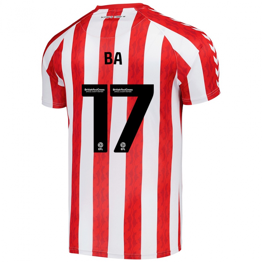 Niño Camiseta Abdoullah Ba #17 Rojo Blanco 1ª Equipación 2024/25 La Camisa Chile