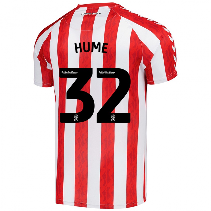 Niño Camiseta Trai Hume #32 Rojo Blanco 1ª Equipación 2024/25 La Camisa Chile