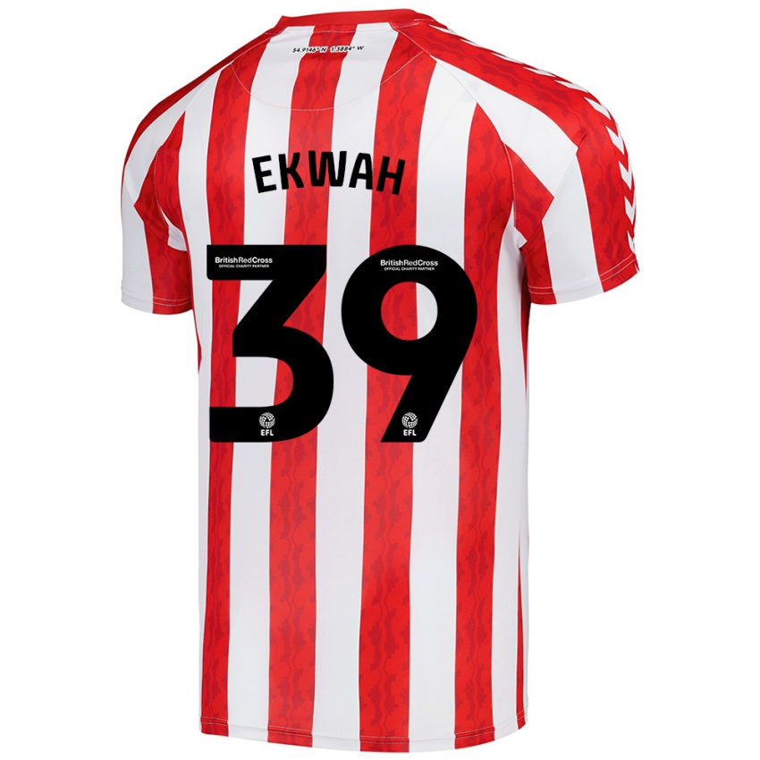 Niño Camiseta Pierre Ekwah #39 Rojo Blanco 1ª Equipación 2024/25 La Camisa Chile