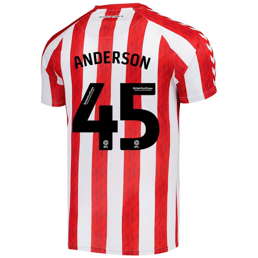 Niño Camiseta Joe Anderson #45 Rojo Blanco 1ª Equipación 2024/25 La Camisa Chile