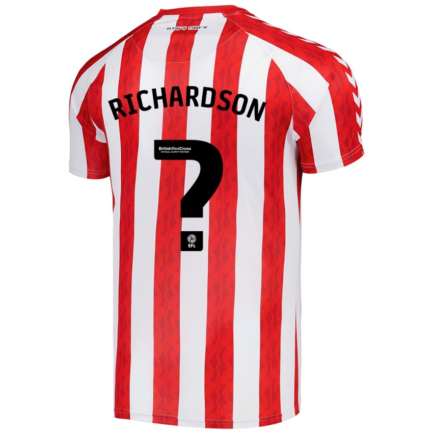 Niño Camiseta Adam Richardson #0 Rojo Blanco 1ª Equipación 2024/25 La Camisa Chile