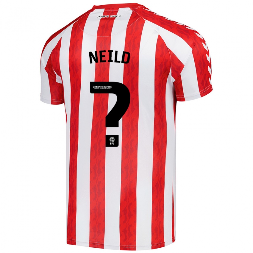 Niño Camiseta Joe Neild #0 Rojo Blanco 1ª Equipación 2024/25 La Camisa Chile