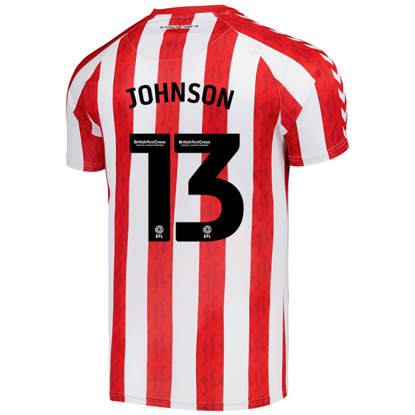 Niño Camiseta Zak Johnson #13 Rojo Blanco 1ª Equipación 2024/25 La Camisa Chile