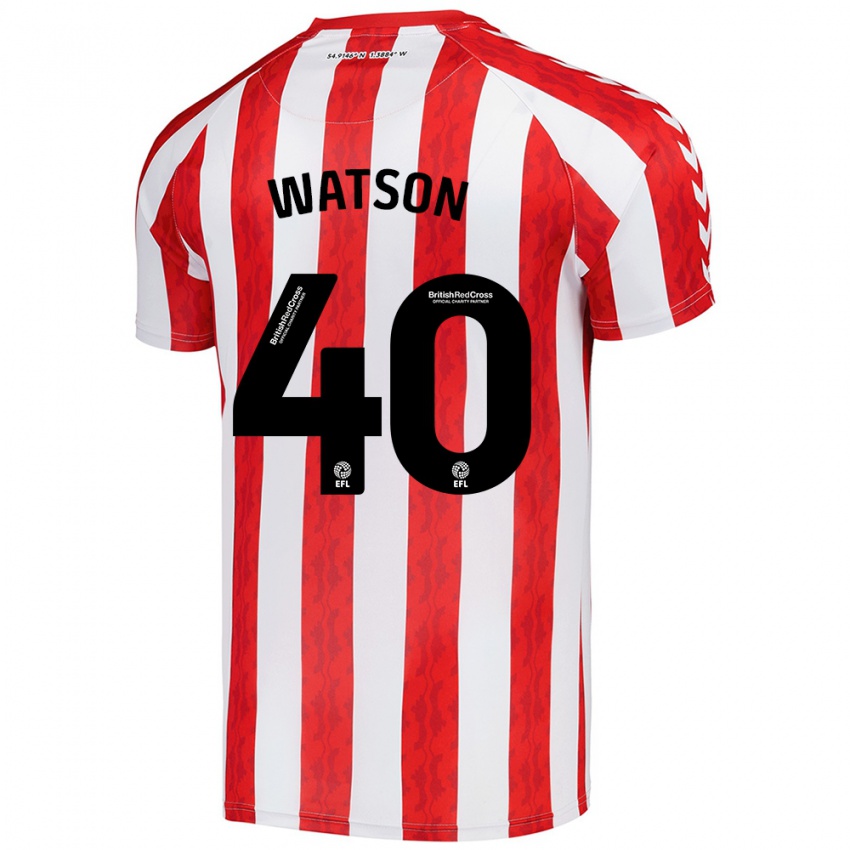 Niño Camiseta Tom Watson #40 Rojo Blanco 1ª Equipación 2024/25 La Camisa Chile