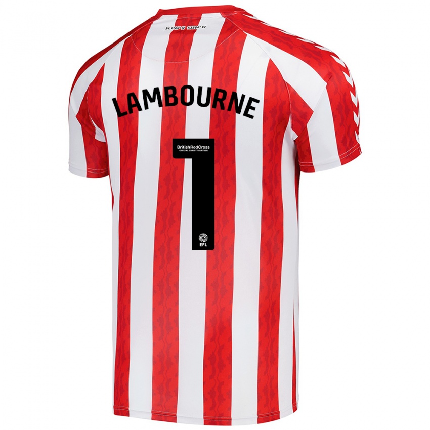 Niño Camiseta Demi Lambourne #1 Rojo Blanco 1ª Equipación 2024/25 La Camisa Chile