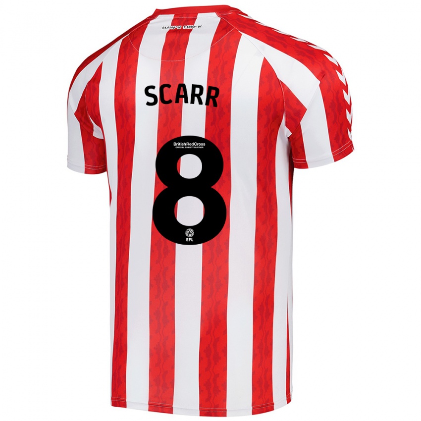 Niño Camiseta Emily Scarr #8 Rojo Blanco 1ª Equipación 2024/25 La Camisa Chile