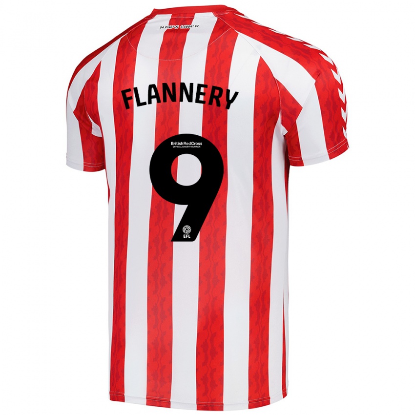 Niño Camiseta Keira Flannery #9 Rojo Blanco 1ª Equipación 2024/25 La Camisa Chile