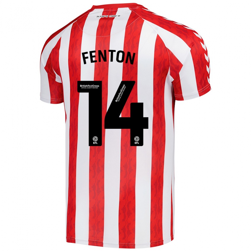 Niño Camiseta Natasha Fenton #14 Rojo Blanco 1ª Equipación 2024/25 La Camisa Chile