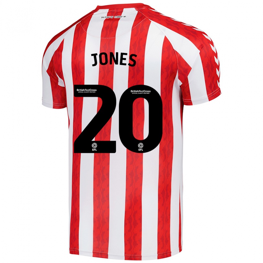 Niño Camiseta Ellen Jones #20 Rojo Blanco 1ª Equipación 2024/25 La Camisa Chile