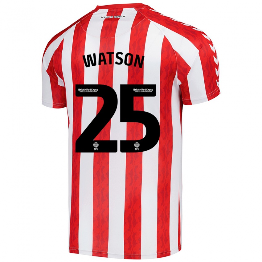 Niño Camiseta Katy Watson #25 Rojo Blanco 1ª Equipación 2024/25 La Camisa Chile