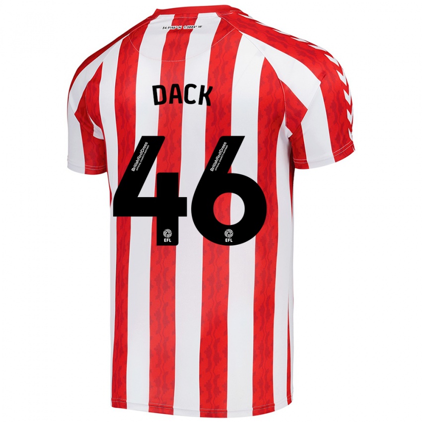 Niño Camiseta Bradley Dack #46 Rojo Blanco 1ª Equipación 2024/25 La Camisa Chile