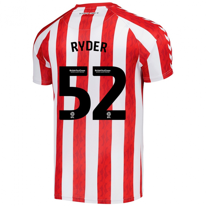 Niño Camiseta Joe Ryder #52 Rojo Blanco 1ª Equipación 2024/25 La Camisa Chile