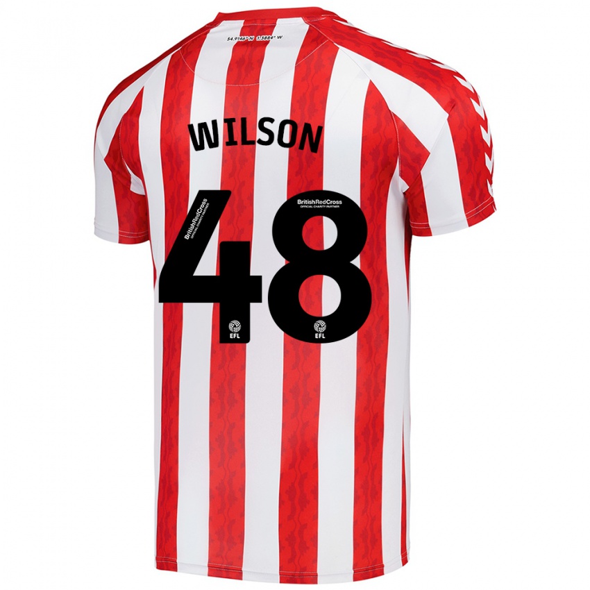 Niño Camiseta Callum Wilson #48 Rojo Blanco 1ª Equipación 2024/25 La Camisa Chile