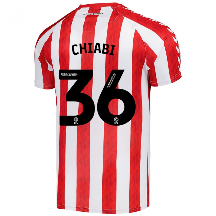 Niño Camiseta Tom Chiabi #36 Rojo Blanco 1ª Equipación 2024/25 La Camisa Chile