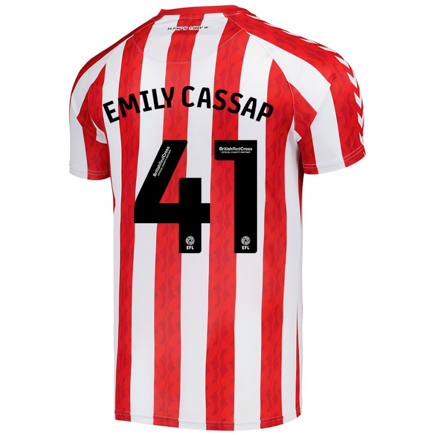 Niño Camiseta Emily Cassap #41 Rojo Blanco 1ª Equipación 2024/25 La Camisa Chile